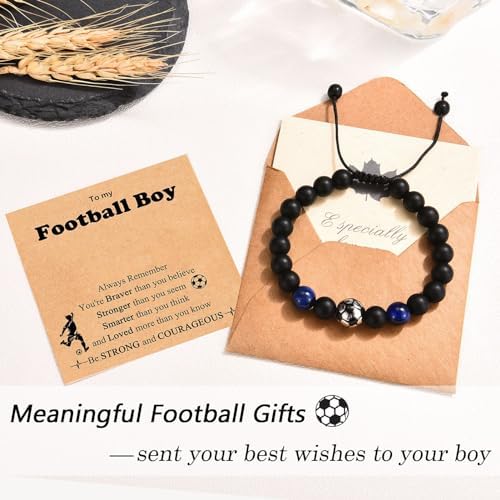 Shuxin Football Gifts For Boys Football Bracelet For Teenage Boys Birthday Christmas Graduation Presents For Grandson Son Team Friends Nephew Brother