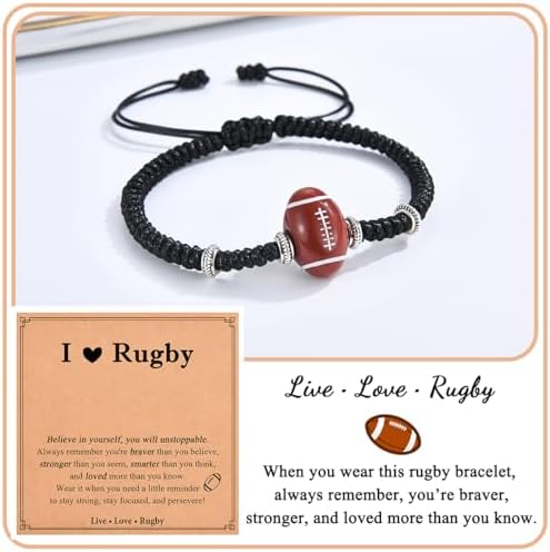 Shuxin Football Rugby Gifts For Boys Boys Bracelet Gifts Birthday Christmas Graduation Presents For Grandson Son Team Friends Nephew Brother Xmas Stocking Fillers