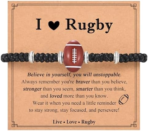 Shuxin Football Rugby Gifts for Boys Boys Bracelet Gifts Birthday Christmas Graduation Presents for Grandson Son Team Friends Nephew Brother Xmas Stocking Fillers