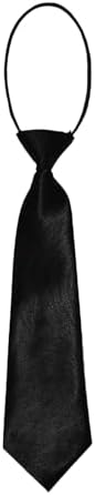 Siliget Pre-Tied Kids Necktie 28cm Elastic Boys Neck Tie Satin Plain Colored Formal Tie for Wedding Kids Graduation Prom Celebration