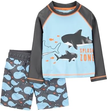 Simple Joys by Carter's Baby Boys' Swimsuit Trunk and Rashguard Set Rash Guard