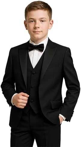 SIRRI Boys Pageboy Tuxedo Dinner Suit 5-4 Piece Complete Wedding Prom Outfit