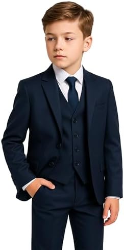 SIRRI Boys Tailored Fit Suit Wedding Prom Formal 3-Piece Set Age 8-16