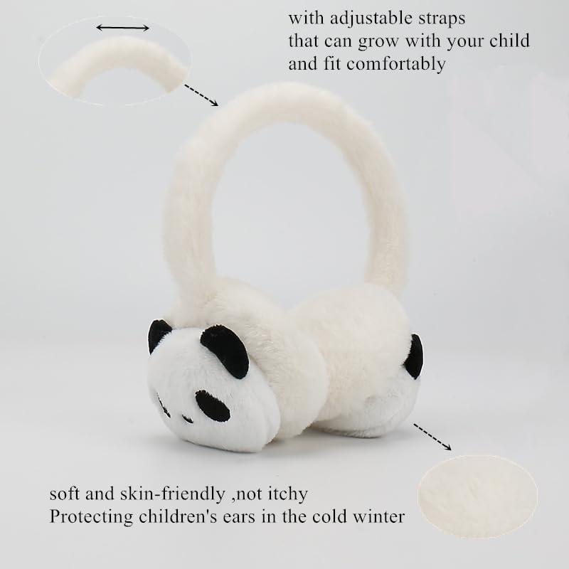 SJTJSPX Kids Ear Muffs Warm Earmuffs Winter Earmuffs Fluffy Plush Ear Muffs Ear Cover Adjustable Size Children's Earmuff Cute&Cartoon Girls Boys Thermal Ear Protectors For Indoor/Outdoor/Ski/Cycling
