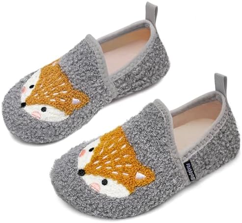 Slippers Kids Boys Girls Slipper Winter Warm Furry Slipper Socks with Non-Slip Sole for Indoor