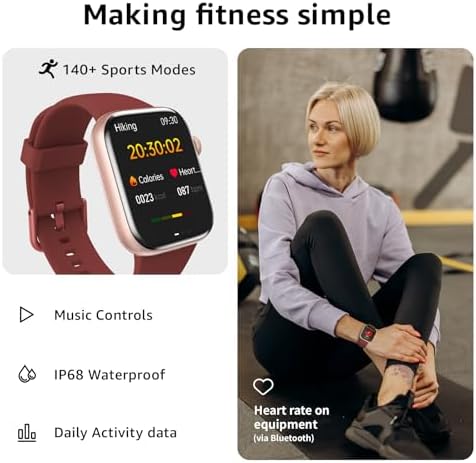 Smart Watch For Men Women Answer/Make Call 1.85" Smartwatch Fitness Watch With Heart Rate Blood Pressure Sleep Monitor 140+Sports IP68 Waterproof Step Counter Watch Compatible With Android IOS