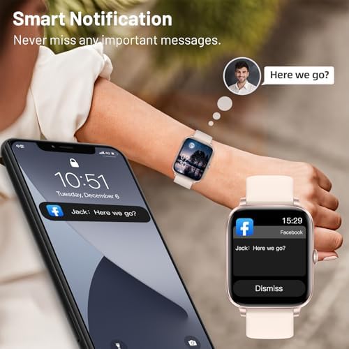 Smart Watch For Men Women Answer/Make Calls 1.83" HD Touch Screen Fitness Watch With Heart Rate/Sleep Monitor Step Counter 123+ Sports Activity Trackers IP67 Waterproof Smartwatch For Android IOS