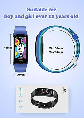 Smart Watch Kids Fitness Tracker - 0.96" Full Touch Smartwatch For Boys Girls Activity Trackers With IP67 Waterproof Blood Pressure Heart Rate Sleep Monitor Step Sports Watches Compatible Android IOS