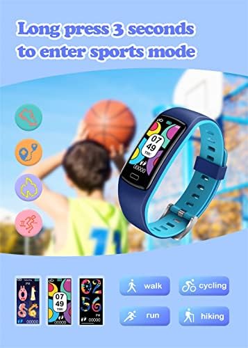 Smart Watch Kids Fitness Tracker - 0.96" Full Touch Smartwatch For Boys Girls Activity Trackers With IP67 Waterproof Blood Pressure Heart Rate Sleep Monitor Step Sports Watches Compatible Android IOS