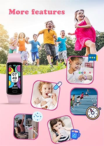 Smart Watch Kids Fitness Tracker - 0.96" Full Touch Smartwatch For Boys Girls Activity Trackers With IP67 Waterproof Blood Pressure Heart Rate Sleep Monitor Step Sports Watches Compatible Android IOS