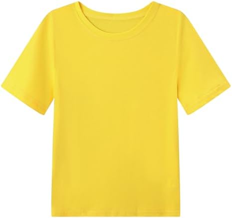 Smazero Kids Plain T-Shirt Cotton Crew Neck Girls Boys T Shirts Summer Short School PE Tee Tops For Children 5-13 Years 3 Packs