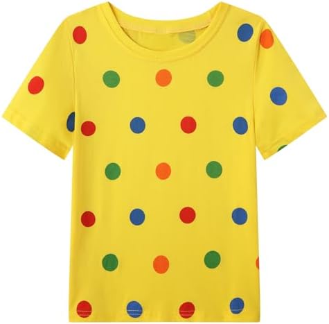 Smazero Kids Spotty T-Shirt Cotton Girls Boys T Shirts Round Neck Tee Tops Age 4-13 Years