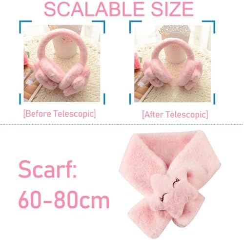 Smile Stars Pink Ear Covers For Kids - Warm Winter Earmuffs