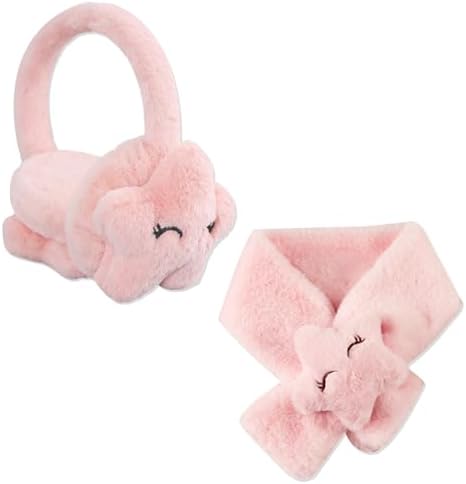 Smile Stars Pink Ear Covers for Kids - Warm Winter Earmuffs