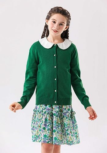 SMILING PINKER Girls School Cardigan Long Sleeve Pearl Button Down Uniform Schoolwear Cardigans