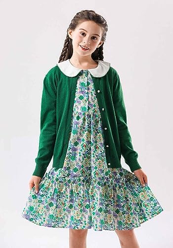 SMILING PINKER Girls School Cardigan Long Sleeve Pearl Button Down Uniform Schoolwear Cardigans