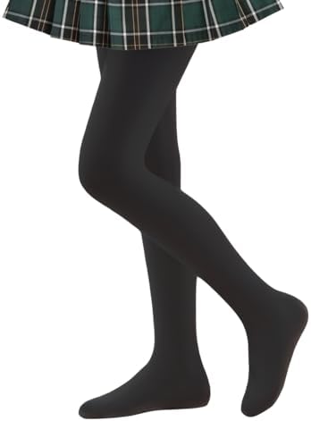 Smivibe Girls Tights Plain School Tights Kids Footed Ballet Dance Pantyhose Soft Microfiber 2-13 Years