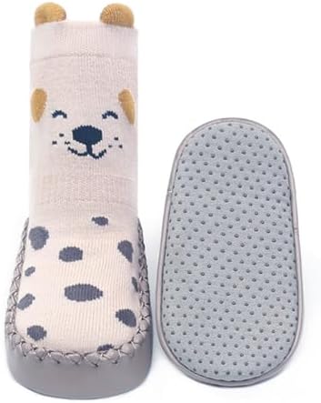 Snegyu Cute Cartoon Animal Pattern Baby Boys Girls Non-slip Cotton Slipper Socks Shoes Baby Moccasins Toddler Shoe Socks