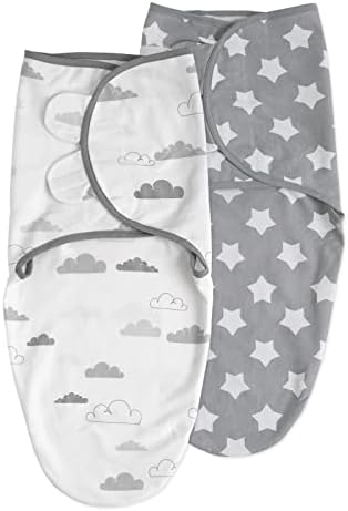 Soarwg Kids Baby Swaddle Blanket Wraps for 0-3 Months Oeko-tex100 Adjustable Newborn Swaddle Set for Baby Boy and Girl Breathable Cotton Fabric Baby Essentials 2 Pack