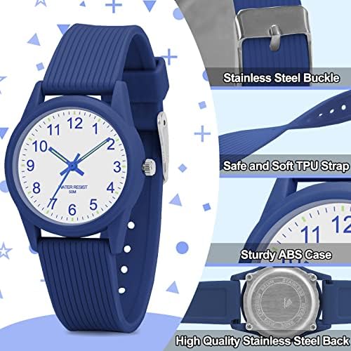 SOCICO Kids Analog Watches For Boys & Girls - 50M Waterproof Easy To Read For Ages 3-12 - Perfect For Birthdays Christmas & Children's Day Gifts