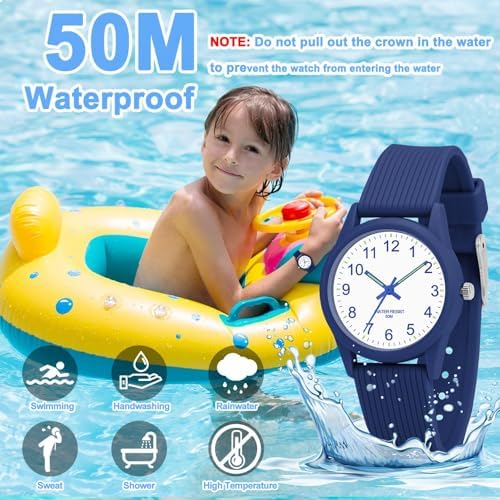 SOCICO Kids Analog Watches For Boys & Girls - 50M Waterproof Easy To Read For Ages 3-12 - Perfect For Birthdays Christmas & Children's Day Gifts