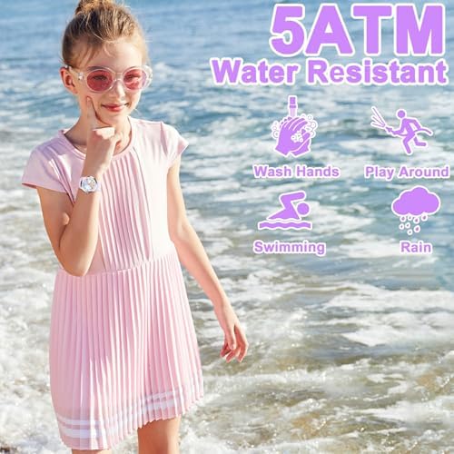 SOCICO Kids Watch Analogue 5ATM/50M Waterproof Wrist Watch Children Girls Boys Teenagers Easy Read Kids Quartz Minimalist Watches For 8-18 Years