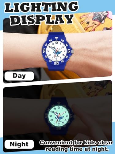 SOCICO Kids Watch With Light For Boys Girls Unicorn Dinosaur Watch 30M Waterproof Watch Easy To Read For 4-12 Years Old Brithday Gift Children's Day Christmas Day