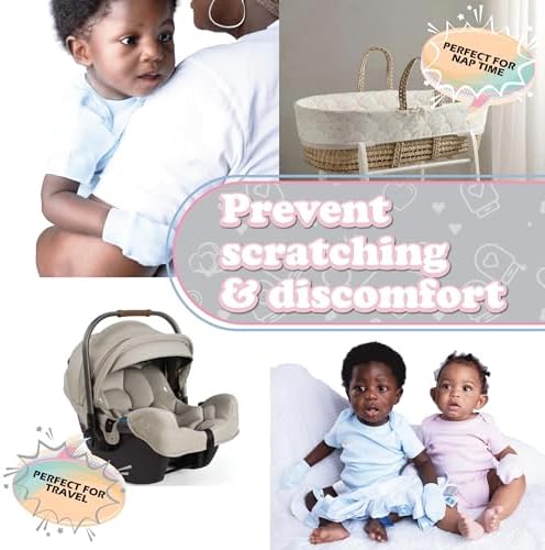 Soft Touch Baby Girls' Super Soft Anti-Scratch Mittens (White 4 Packs)