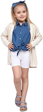 SOFTSAIL Girls Leggings Cycling Shorts Short Cotton Sport Dancing Gymnastic Breathable Comfy Stretchable