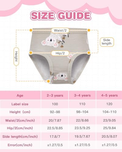 Soleurfe Girls Knickers 100% Cotton Underwear 2-5 Years Breathable Waistbands & Accurate Sizing Lovely Design And Cute Patterns Pack Of 6