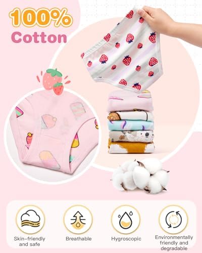 Soleurfe Girls Knickers 100% Cotton Underwear 2-5 Years Breathable Waistbands & Accurate Sizing Lovely Design And Cute Patterns Pack Of 6