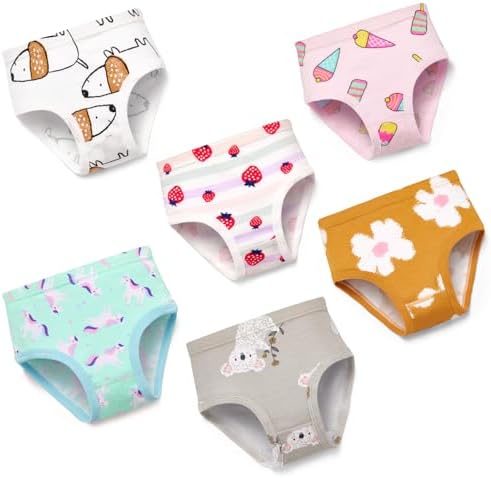 Soleurfe Girls Knickers 100% Cotton Underwear 2-5 Years Breathable Waistbands & Accurate Sizing Lovely Design and Cute Patterns Pack of 6