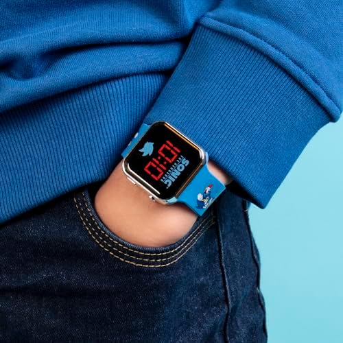 Sonic Sega The Hedgehog Blue LED Watch With Printed Silicone Strap SNC4137