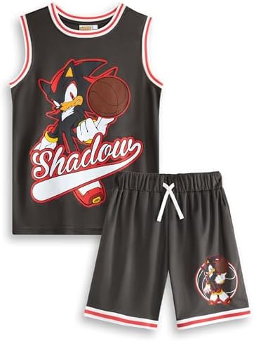 Sonic The Hedgehog Boys Basketball Jersey and Shorts Set Options Kids Complete Two Piece Sports Outfit Childrens Athletic Wear Matching Bundle Game Character Merchandise Apparel Gift