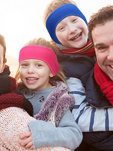 Sosation Pack Of 12 Children's Ear Warmers Fleece Winter Headbands Stretch Warm Running Headbands Cold Weather Earmuffs Sport Warm Earmuffs For Boys Girls Yoga Skiing Riding Black Dark Blue Light