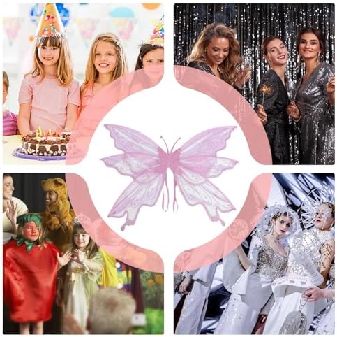 Sparkly Fairy Wings Angel Wings For Women - Fairy Wings For Adults Women Girls Halloween Dress Up Wings Fairy Butterfly Wings