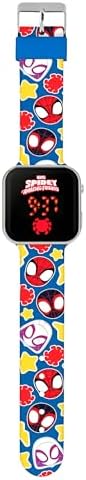 Spider-Man LED Kids Digital Watch – Boys Marvel Timepiece With Adjustable Strap – Fun Spiderman Toy Gift For Kids