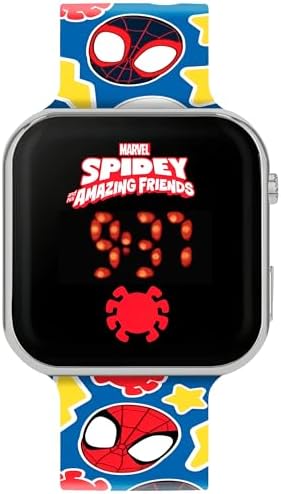 Spider-Man LED Kids Digital Watch – Boys Marvel Timepiece with Adjustable Strap – Fun Spiderman Toy Gift for Kids