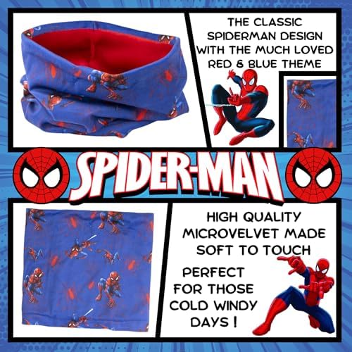 SPIDER-MAN Marvel Hat Snood & Gloves Set 3 Pcs Winter Set Kids Bobble Hat Gift