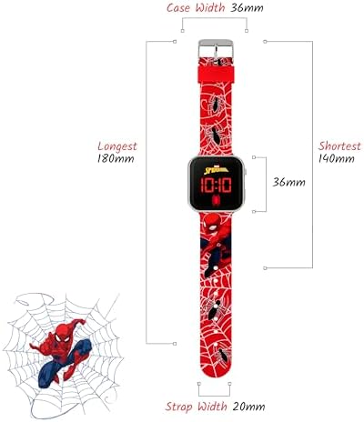 Spiderman Boy's Digital Quartz Watch With Silicone Strap
