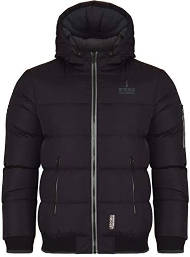 Spindle Childrens Boys Padded Winter Coat School Hooded Fleece Lined Jacket Zip Pockets Youths