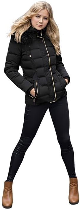 Spindle Girls Long Padded Winter Parka Coat Youths Showerproof School Jacket Zip Pockets