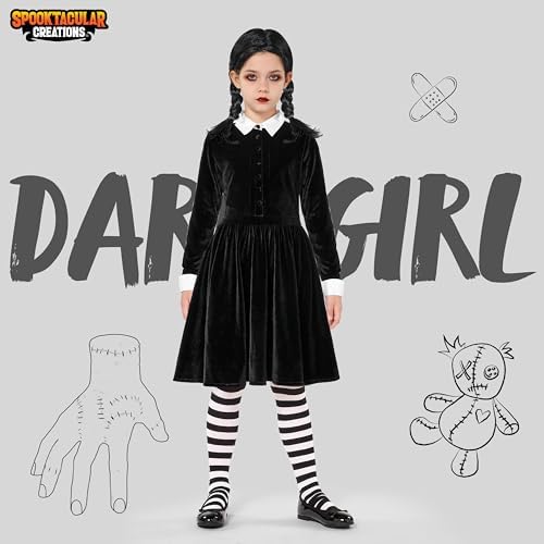 Spooktacular Creations Child Girl Collar Black Skater Dress