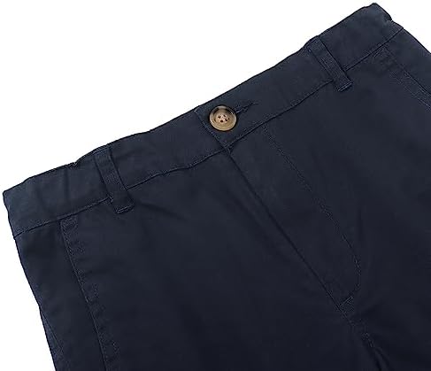 Spring&Gege Boys' Cotton Twill Flat Front Uniform Stretch Chino Shorts