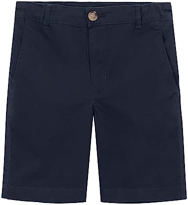 Spring&Gege Boys' Cotton Twill Flat Front Uniform Stretch Chino Shorts