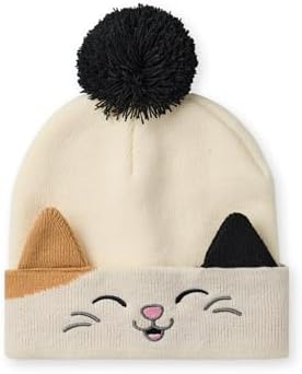 Squishmallows Beanie Hat & Gloves Set Childrens Knitted Winter Hat With Cam The Cat Character In Beige Kids One Size Cold Weather Hat & Gloves With Pom Poms Plush Toy Merchandise Gift