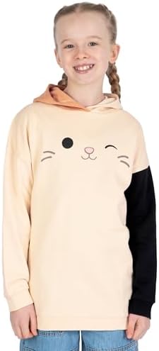 Squishmallows Girls Hoodie Cam The Cat Kids Hoodie Hooded Girls Clothes Ages 5 To 13 Years