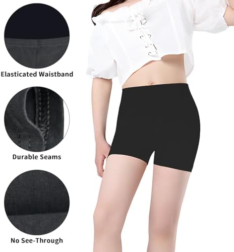 Srclo Girls Cycling Shorts Age 5-13 Teen Kids Cotton PE Dance Cycle Gymnastic Breathable Under Dress Short For Girl 3 Pack