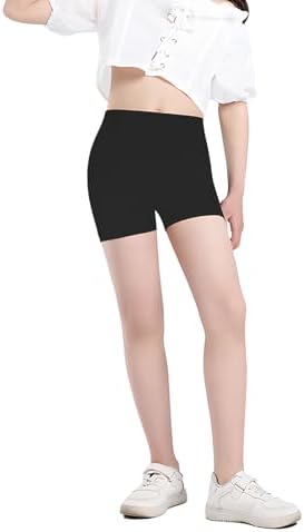 Srclo Girls Cycling Shorts Age 5-13 Teen Kids Cotton PE Dance Cycle Gymnastic Breathable Under Dress Short For Girl 3 Pack
