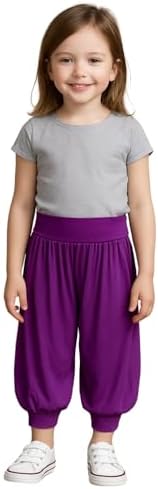 STAR FASHION Kids Harem Loose Casual Baggy Sports Dancing Pants Girls Harem Children Trouser with Leg Cuffs Elasticated Waist UK 5 Years to 13 Years